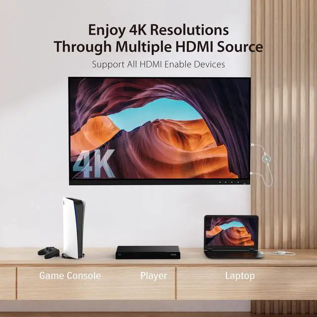 Alt view image 4 of 6 - ScreenCast 4K Wireless HDMI Transmitter and Receiver, Wireless HDMI Extender, Support 4K30Hz / 1080p60Hz, 2.4/5GHz, from Laptop/PC/Player/TV Box to Monitor/Projector/TV (JVAW75)