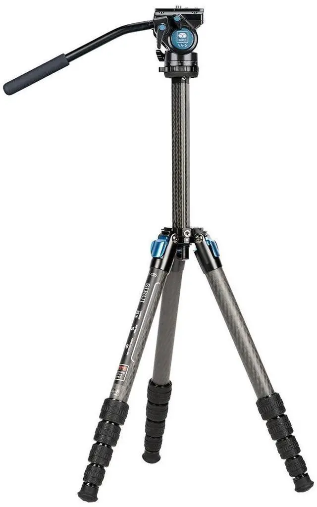 Main image of ST-125+VA-5 Carbon Fiber Tripod with Fluid Video Head, Triangular Centre Column, Waterproof, Travel Tripod for Cameras, 4 Sections, 62.2inch, Load 6.61lbs
