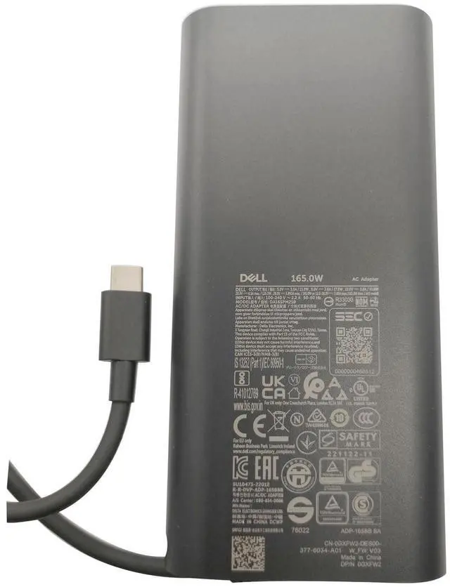 Alt view image 3 of 6 - Laptop Charger 165W Watt USB Type C AC Power Adapter Precision 5680 28V 5.893A