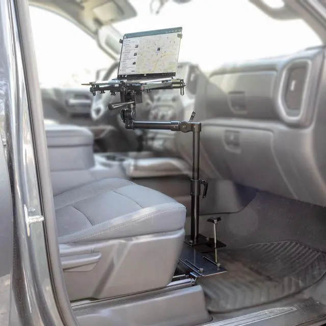 Alt view image 2 of 6 - Car Laptop Mount, No-Drill Passenger Seat Stand for 17" Laptops | With Cooling Tray, Adjustable Full Motion Vehicle Laptop Mount, Tablets Compatible