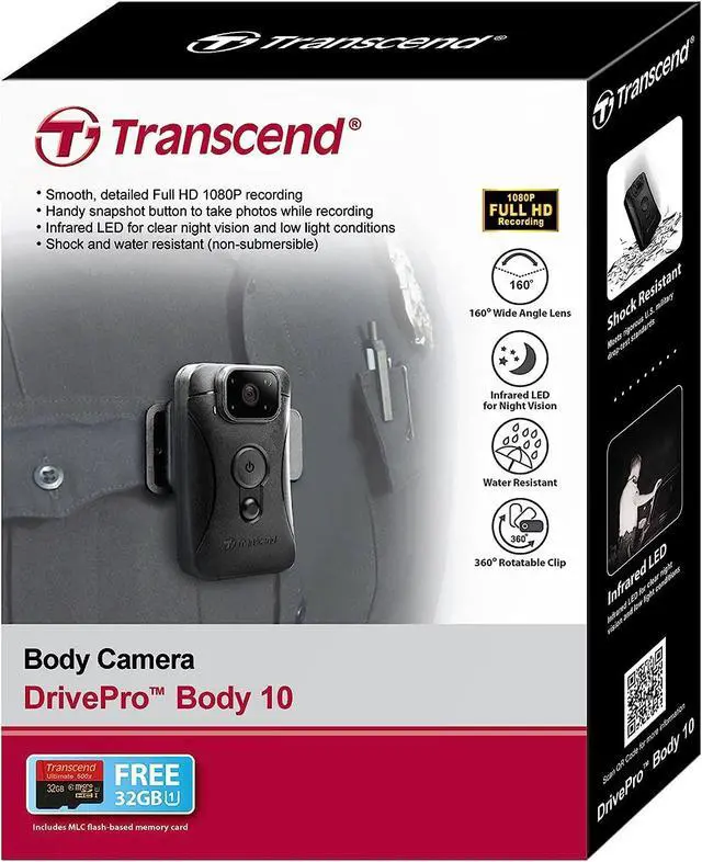 Alt view image 5 of 5 - 32GB DrivePro Body 10 Action Camera, with 10-Hour Battery | with Audio and Video Recording, Wi-FI & Bluetooth for Personal Civilians & Security
