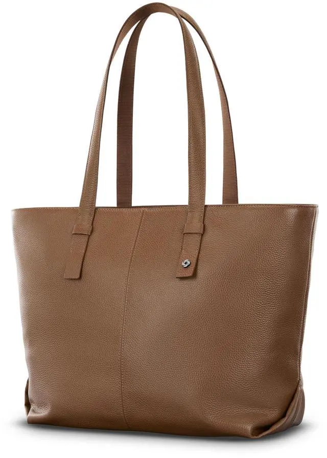 Main image of Mobile Solutions 2 Leather Tote, Womens Laptop & Work Bag, Padded Laptop Sleeve, Interior Organizer, Leather