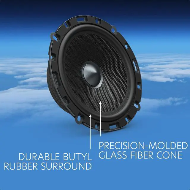 Alt view image 3 of 3 - Altitude Series 6.5" Component Car Speakers Set (Pair) with 1" Tweeters, 100W RMS, 4 Ohms, Easy Install, Crossover, Compact Midrange Rear/Front Door Speakers for Truck or Car Audio System
