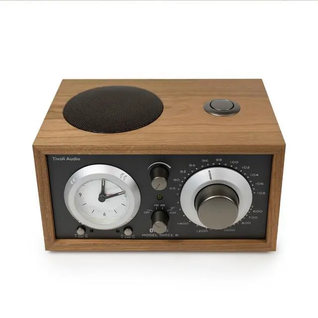 Alt view image 5 of 6 - Model Three Bluetooth Clock Radio with USB-A & USB-C Charging Ports (Cherry/Metallic Taupe)