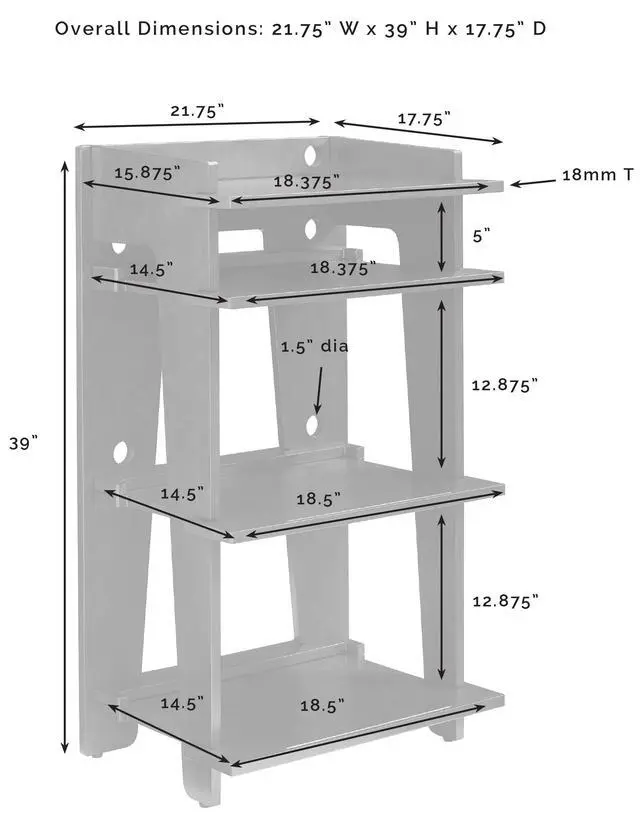 Alt view image 3 of 6 - Soho Record Player Stand, Media Console with Vinyl Storage, Modern Home Organizer, Natural