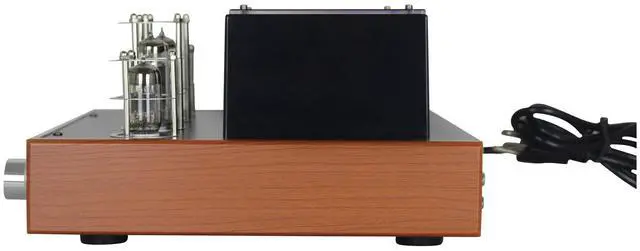 Alt view image 5 of 6 - Blutube WD 70W Bluetooth Tube Amplifier Stereo Receiver | 2-Tone Silver/Wood, HDMI, Optical & Coaxial Inputs, USB Playback, Sub Output, Headphone Jack, VU Meter