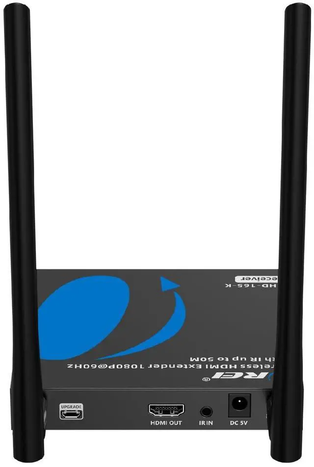 Alt view image 2 of 4 - 1080p Wireless HDMI Extender Receiver 165ft, 5.24GHz Loop-Out 1-Way IR | Wireless HDMI Receiver HDMI 1.3, HDCP 1.4, 4.96Gbps, 5.185.24GHz, 70120ms Latency, 24/7 Operation