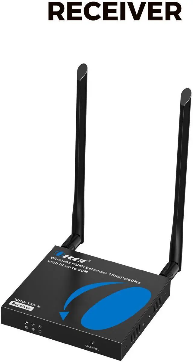 Alt view image 4 of 4 - 1080p Wireless HDMI Extender Receiver 165ft, 5.24GHz Loop-Out 1-Way IR | Wireless HDMI Receiver HDMI 1.3, HDCP 1.4, 4.96Gbps, 5.185.24GHz, 70120ms Latency, 24/7 Operation