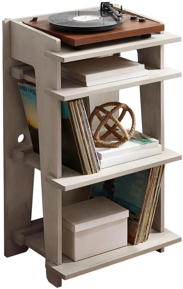 Main image of Soho Record Player Stand, Media Console with Vinyl Storage, Modern Home Organizer, Gray