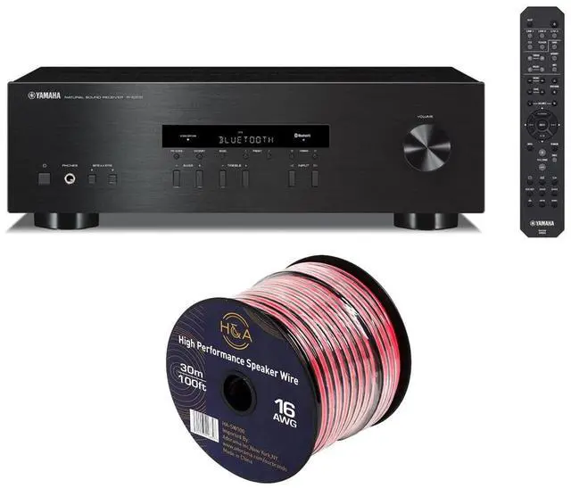 Main image of R-S202 Stereo Receiver with Bluetooth, Bundle with H&A 16 AWG Speaker Wire Cable (100' Spool)