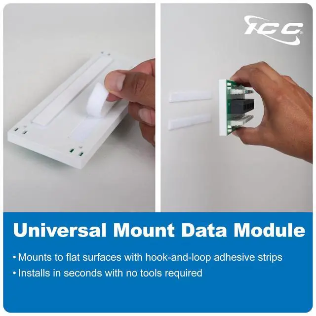 Alt view image 2 of 6 - 8-Port CAT6 Ethernet Data Module with Universal Adhesive Mount, UL Listed, Compact PCB Board, 10-Pack