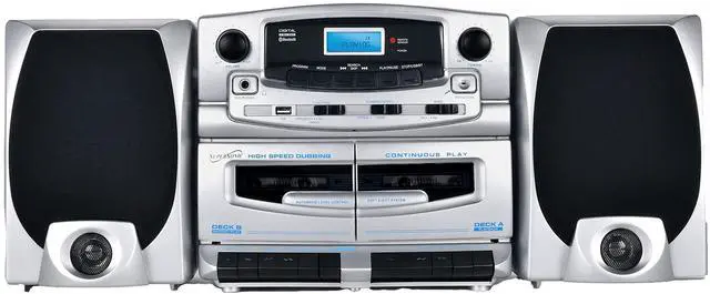 Main image of SC-2121BT Bluetooth Entertainment Audio System, Bluetooth 5.0, op Loading MP3/CD Player, AM/FM Radio, USB Input, Double Cassette Recorder, High-Performance Detachable Speakers, AC/DC