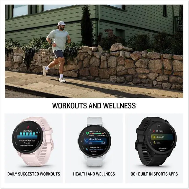 Alt view image 6 of 6 - Garmin Forerunner 70 (Citron) GPS Running Watch Power Bundle | Entry-Level, Vibrant AMOLED Touchscreen, 13-Day Battery | Includes 5000mAh Portable Charger, Screen Protectors & Wall Adapter
