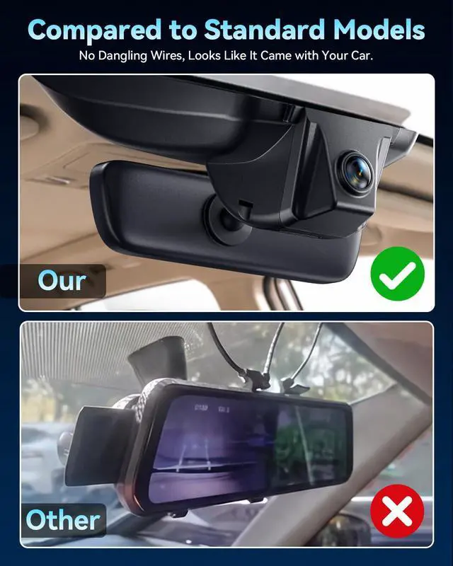 Alt view image 4 of 6 - 4K STARVIS 2 Dash Cam for Toyota Camry 2021-2024 LE L XLE TRD XSE SE Hybrid (Gen8/XV70), OEM Style Look with WiFi App,2160P UHD Video,Loop Recording,G-Sensor,Parking Hardwire Kit Included, 64GB