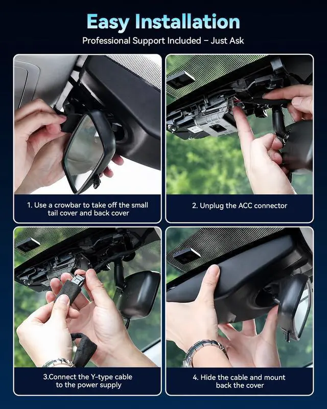 Alt view image 3 of 6 - 4K STARVIS 2 Dash Cam for Toyota Camry 2025-2026 LE SE XLE XSE Nightshade,OEM Factory Look Car Camera with WiFi App,Loop Recording,G-Sensor,Plug & Play,Parking Hardwire Kit, 64GB