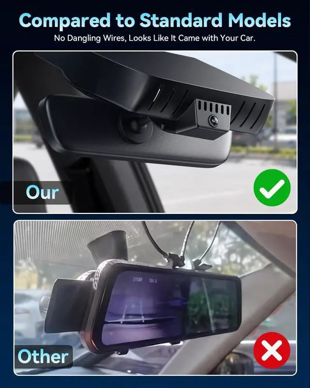 Alt view image 4 of 6 - 4K STARVIS 2 Dash Cam for Toyota Camry 2025-2026 LE SE XLE XSE Nightshade,OEM Factory Look Car Camera with WiFi App,Loop Recording,G-Sensor,Plug & Play,Parking Hardwire Kit, 64GB