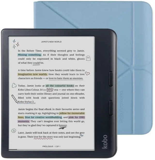 Main image of Libra Colour Black eReader with Case Bundle