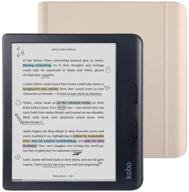 Main image of Libra Colour Black eReader with Case Bundle
