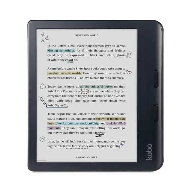 Alt view image 2 of 5 - Libra Colour Black eReader with Case Bundle