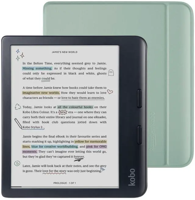 Main image of Libra Colour Black eReader with Case Bundle