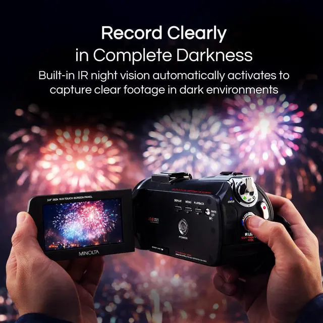Alt view image 4 of 5 - Showtime MN4K40NV 4K Camcorder, Night Vision, 30MP, 16X Zoom -Black | Capture sharp HD video with an easy-to-use touchscreen and versatile zoom for everyday recording