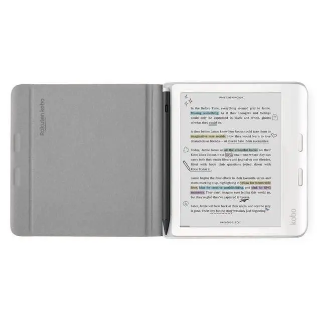 Alt view image 4 of 5 - Libra Colour White eReader with Case Bundle