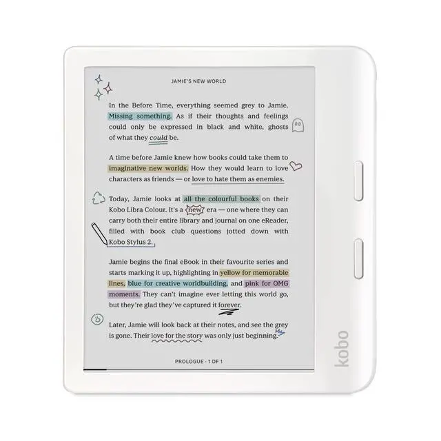 Alt view image 2 of 6 - Libra Colour White eReader with Case Bundle