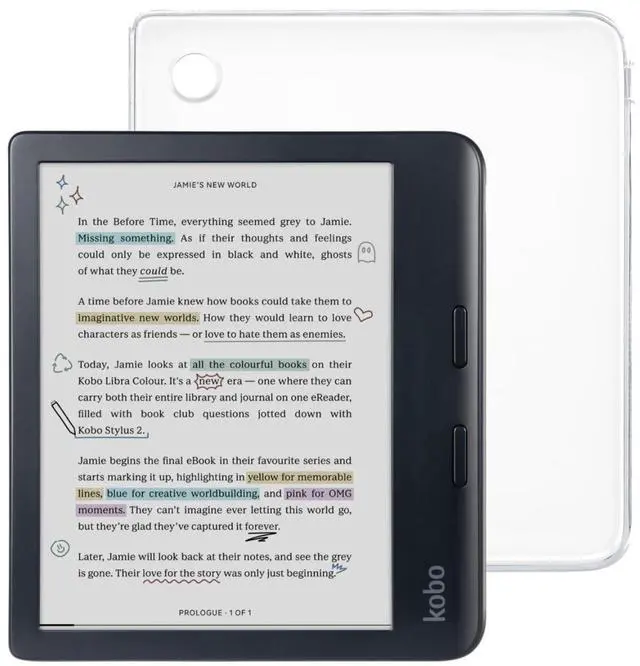 Main image of Libra Colour Black eReader with Case Bundle