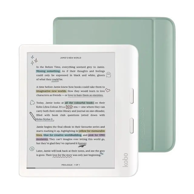 Main image of Libra Colour White eReader with Case Bundle