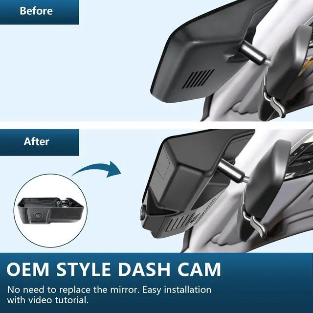 Alt view image 6 of 6 - Front 4K & Rear 1080p Dash Cam for Honda Pilot 2016-2022 Gen 3 YF5/6 | Passport 2019-2025 Gen3 YF7/8, Ridgeline 2017-2026 Gen2 YK2/3(Model A), OEM Look, UHD 2160P Video, WiFi & App, GPS, 128GB