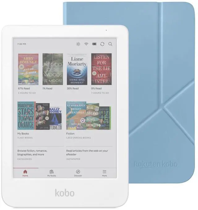 Main image of Clara Colour eReader (White) with Case Bundle (Dusk Blue SleepCover, Case Bundle)