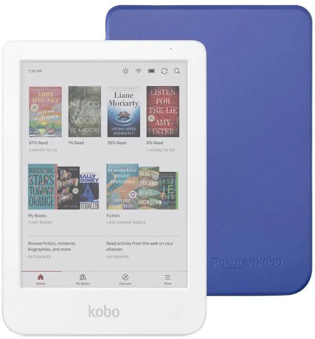 Main image of Clara Colour eReader (White) with Case Bundle (Cobalt Blue Basic SleepCover, Case Bundle)