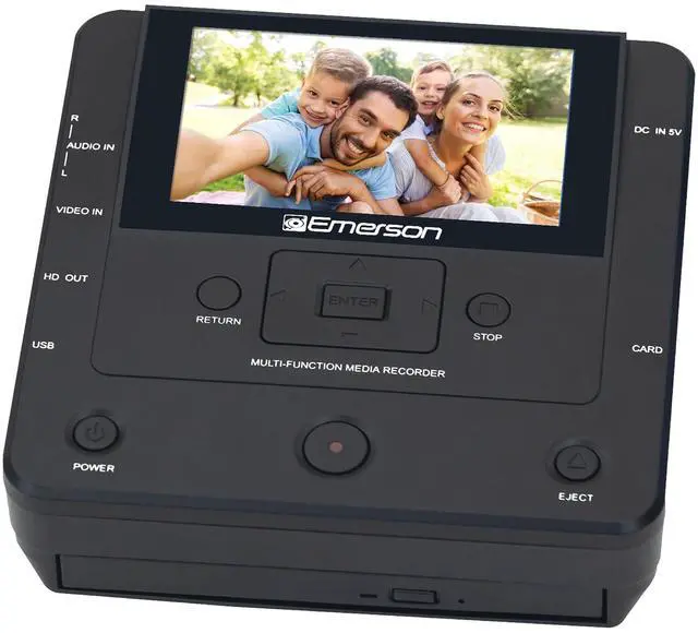 Main image of EMT-1200 Multimedia Recorder with 4.3-Inch LCD Screen: Record Videos, Music, and Photos from Phone to DVD, USB, or Memory Card - HD Media Output, App Integration, and Accessories Included
