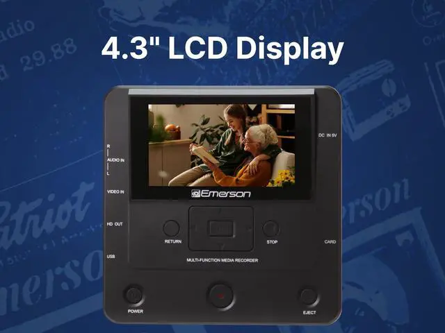 Alt view image 6 of 6 - EMT-1200 Multimedia Recorder with 4.3-Inch LCD Screen: Record Videos, Music, and Photos from Phone to DVD, USB, or Memory Card - HD Media Output, App Integration, and Accessories Included