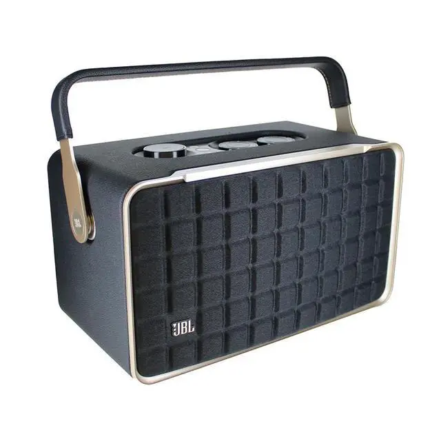 Alt view image 2 of 4 - Authentics 300 - Retro Style Wireless Bluetooth and Wi-Fi 100W Smart Home Speaker (AUTH300BLKAM) + USB-C Cable + Network Cable + AUX Cable + Wire Straps + Cleaning Cloth