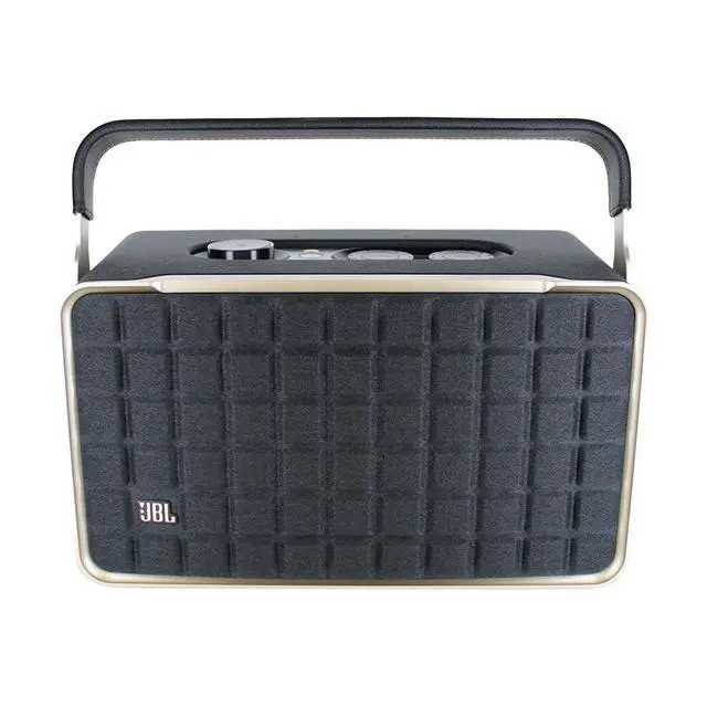 Alt view image 3 of 4 - Authentics 300 - Retro Style Wireless Bluetooth and Wi-Fi 100W Smart Home Speaker (AUTH300BLKAM) + USB-C Cable + Network Cable + AUX Cable + Wire Straps + Cleaning Cloth