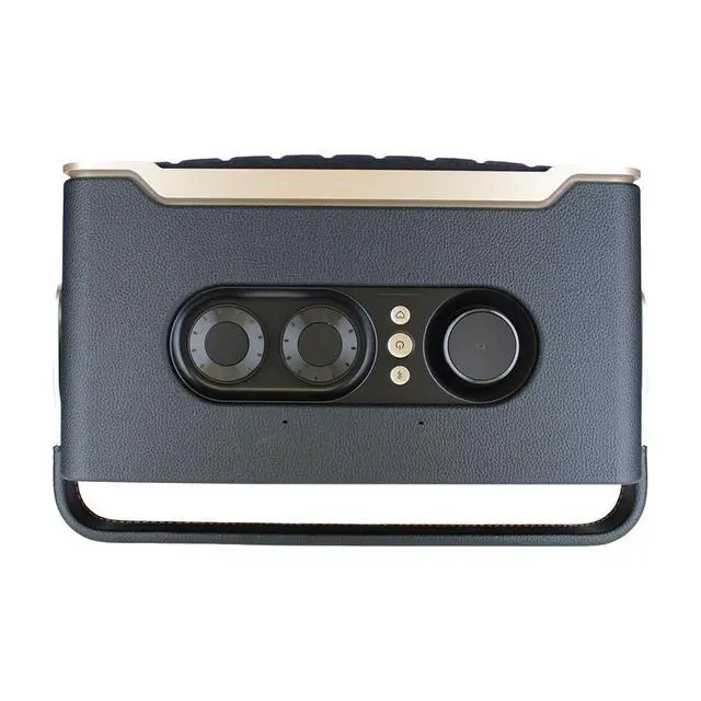 Alt view image 4 of 4 - Authentics 300 - Retro Style Wireless Bluetooth and Wi-Fi 100W Smart Home Speaker (AUTH300BLKAM) + USB-C Cable + Network Cable + AUX Cable + Wire Straps + Cleaning Cloth