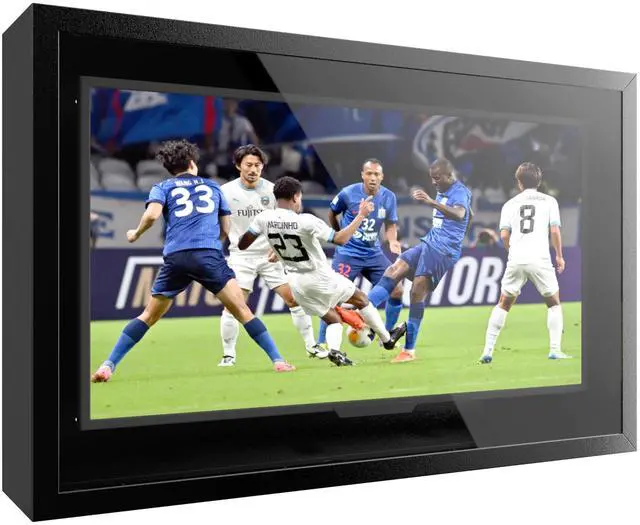 Main image of 32-43 Inch Outdoor TV Enclosure, Iron Weatherproof TV Protector | 43IN Outdoor Television Cover, Clear Transparent Panel, Metal Frame, With Adjustable Wall Mount Bracket, Right Door, Black
