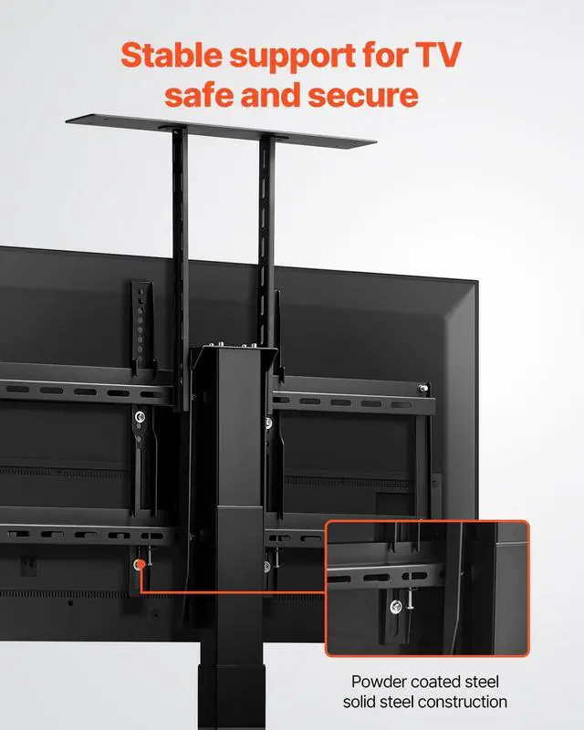 Alt view image 4 of 6 - Motorized TV Lift Stand, 32-70 Inch, 120 lbs Max Load, Floor Mount, Supports Most VESA Patterns, Ideal for Offices, Living Rooms & More
