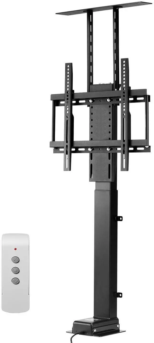 Main image of Motorized TV Lift Stand, 32-55 in, Black, Floor Mount, Television, Flat Screen Display Mount, Tilt, Compatible with VESA 400 x 400 mm, Supports 132 lbs, Ideal for Offices, Living Rooms, Bedrooms