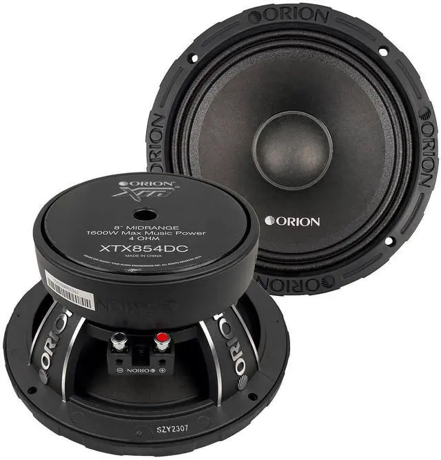 Main image of XTR XTX854DC 8" Dust Cap Mid-Range Speakers, 1600W Pair | 400W RMS, 4-Ohm Impedance, 2" Voice Coil, High-Efficiency Design