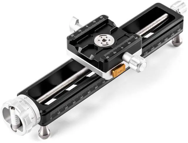 Main image of NM-200S Macro Focusing Rail, Precision Focus Slider for Macro Photography, Universal Tripod Mounting, 360-Degree Rotating Clamp with Quick-Release Plate, Detachable Feet, Arca-Swiss Compatible | Macro