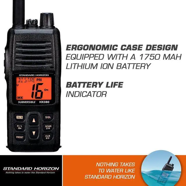 Alt view image 2 of 6 - HX380 1.5" Standard Handheld VHF