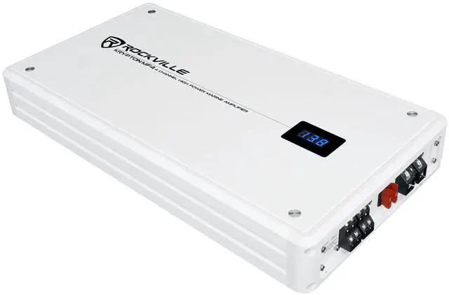 Alt view image 3 of 6 - Krypton MF4 White 4 Channel Marine Amplifier Boat Amp | 2400W Peak/600W RMS, Class AB, Dyno Certified, Conformal Coated, Rustproof, Bridgeable, 12dB Crossover, PA Mic with Talkover