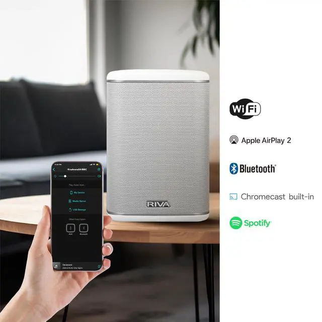 Alt view image 2 of 6 - Arena Wi-Fi Bluetooth Speaker for Home, White | 6 Drivers, 50W, AirPlay 2, Chromecast, Multiroom Audio, Support Spotify and more streaming, USB & Aux, OTA Updating