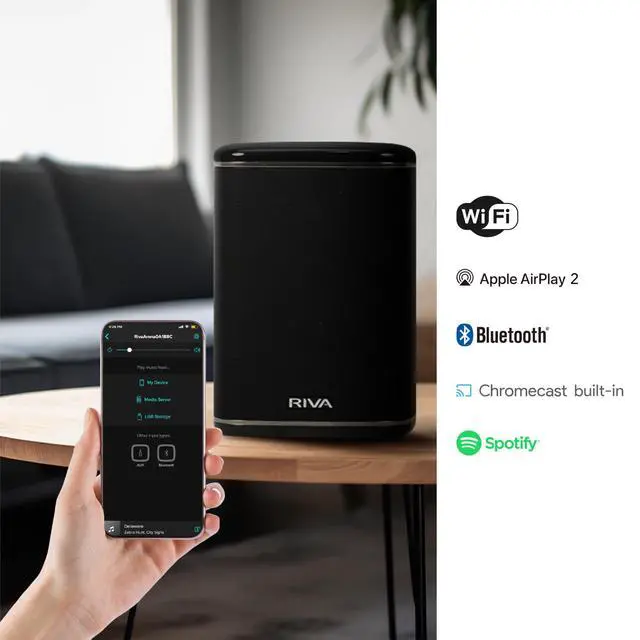 Alt view image 2 of 6 - Arena Wireless Hi-Fi Speaker for Home, Black | 6 Drivers, 50W, Wi-Fi & Bluetooth, With AirPlay 2, Chromecast, Multiroom Audio, Support Spotify and more streaming