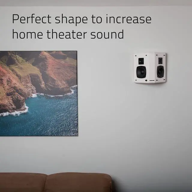 Alt view image 2 of 6 - Elite High Definition 2-Way Bipolar Surround Speakers for Wide Dispersion Surround Sound in Home Theater Systems - White/Pair (SXBP2WH)