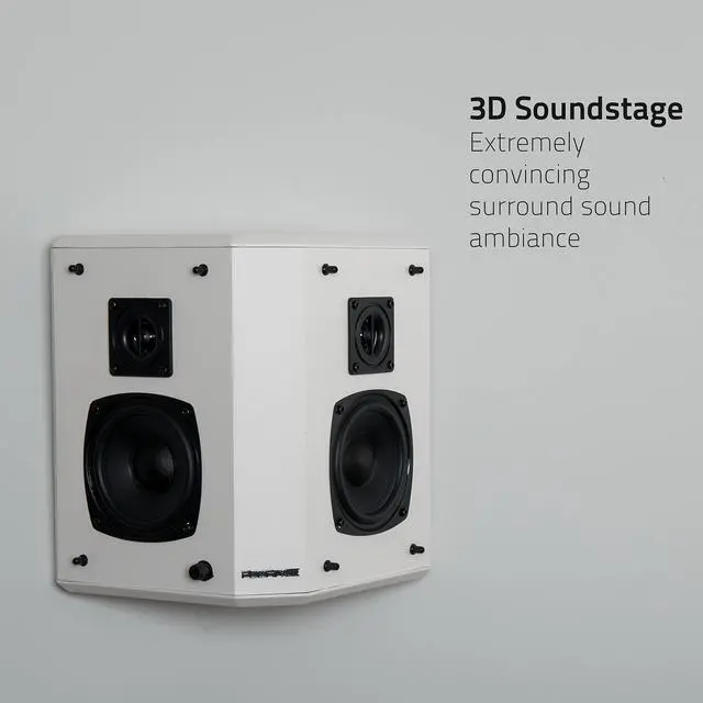 Alt view image 4 of 6 - Elite High Definition 2-Way Bipolar Surround Speakers for Wide Dispersion Surround Sound in Home Theater Systems - White/Pair (SXBP2WH)