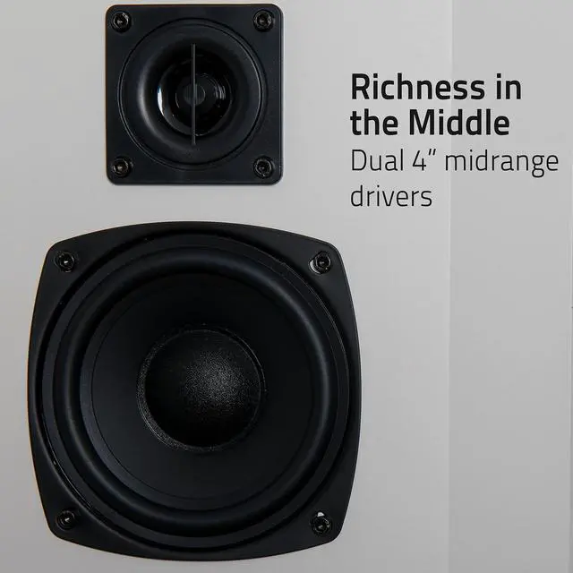 Alt view image 5 of 6 - Elite High Definition 2-Way Bipolar Surround Speakers for Wide Dispersion Surround Sound in Home Theater Systems - White/Pair (SXBP2WH)