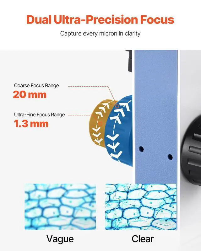 Alt view image 3 of 6 - Binocular Microscope, 40-5000X Magnification, Professional Compound Microscope for Adult with Dual Stage and Two Sets of Eyepieces, Aluminum Alloy Body, Includes LED Light and Phone Holder